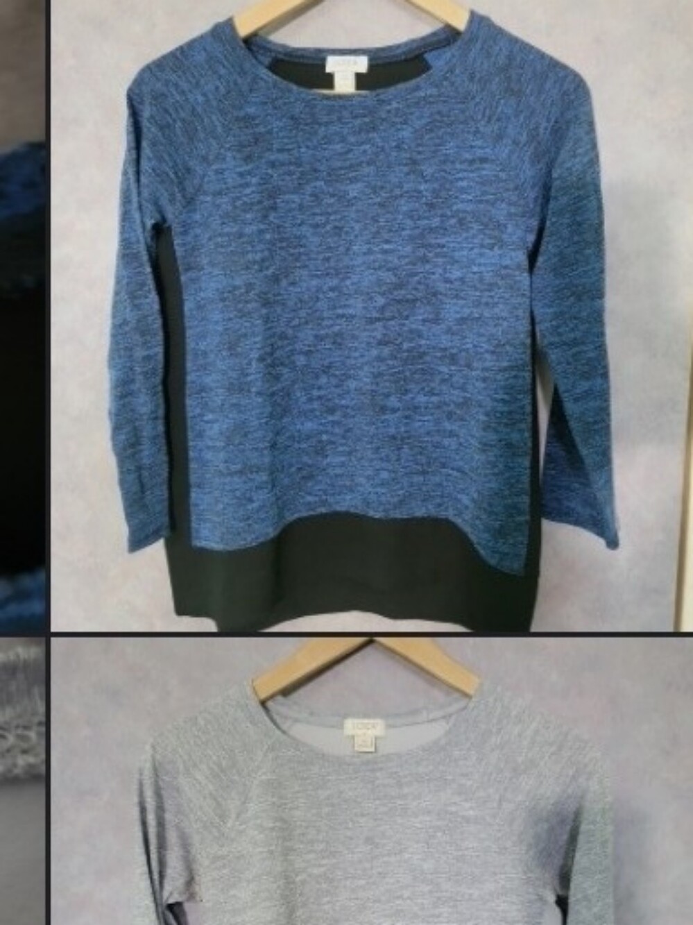 J.crew Blue & Gray Women's Layered Hem Sweater